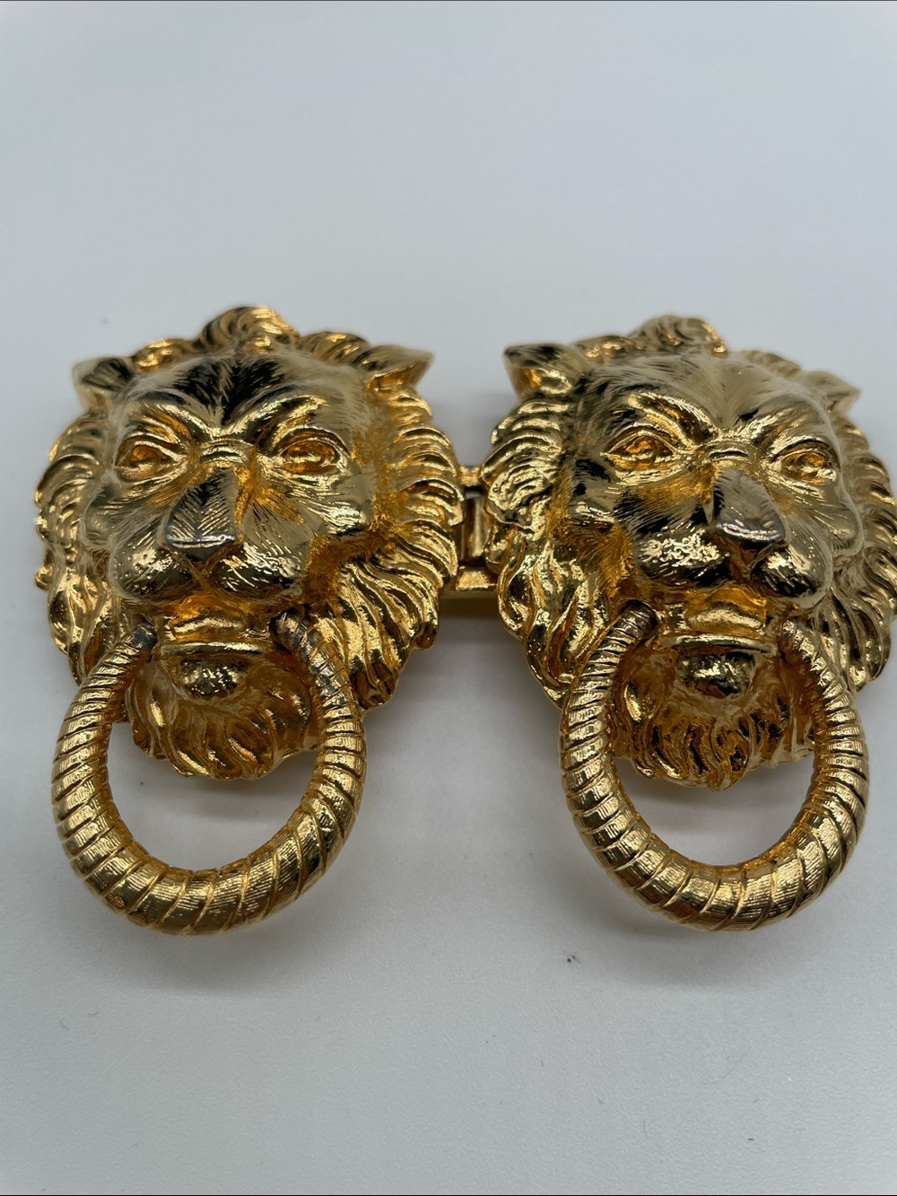 Lion Head Gold Tone Belt Buckle  Dotty Smith